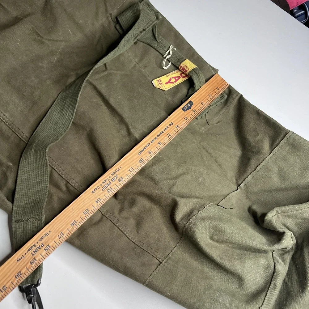 60s Vintage US Military Barracks Duffel Bag OD Green Canvas USGI USA Name Marked